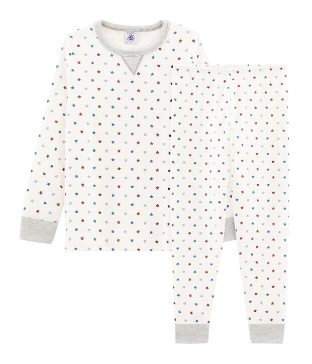 Pijama de tela t&uacute;bica para ni&ntilde;o blanco/multicolor