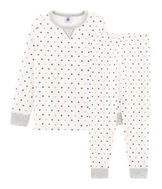 Pijama de tela túbica para niño blanco MARSHMALLOW/blanco MULTICO