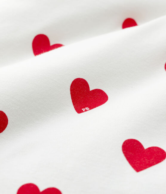 Protector de cuna de corazones rojos de bebé de canalé blanco MARSHMALLOW/rojo TERKUIT
