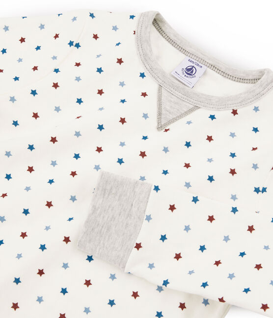 Pijama de tela túbica para niño blanco MARSHMALLOW/blanco MULTICO