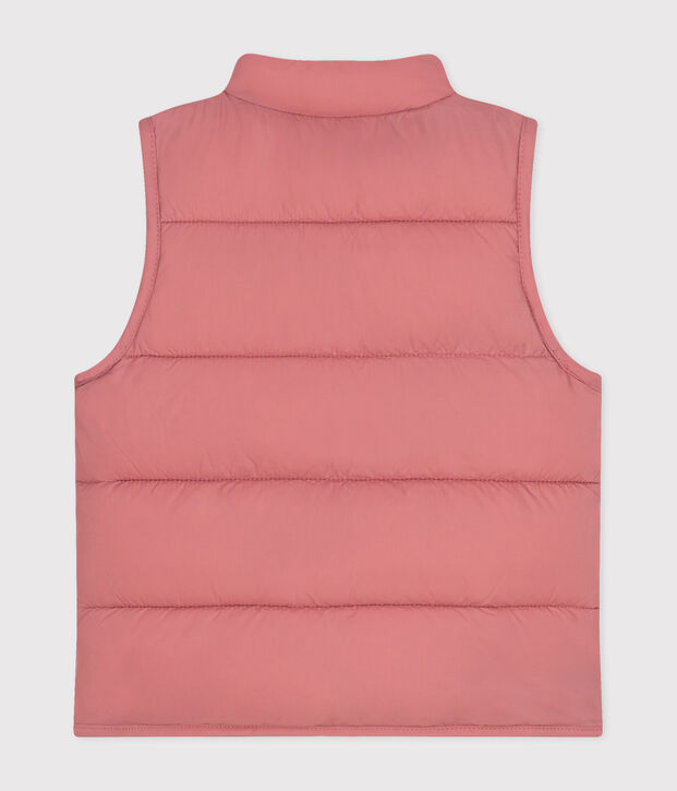 Chaqueta acolchada sin mangas de beb&eacute; rosa