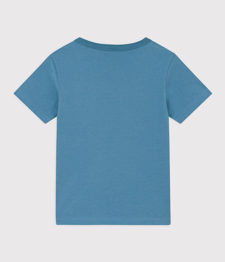 Camiseta de algod&oacute;n de manga corta para ni&ntilde;o azul/verde