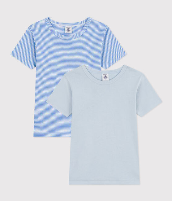 Juego de 2 camisetas infantiles básicas de algodón de manga corta variante 1