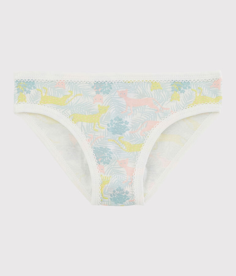 Braguita de ni&ntilde;a de algod&oacute;n blanco/multicolor