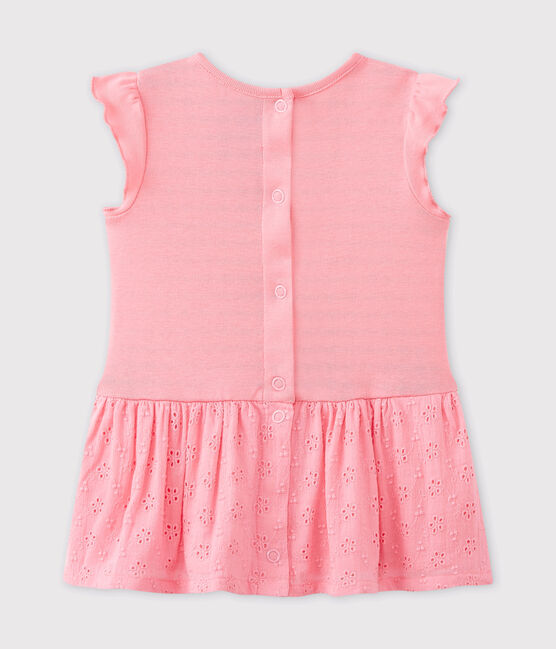Vestido bebé niña con volantes rosa PETAL