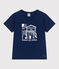 Camiseta infantil de manga corta de algodón con estampado azul MEDIEVAL