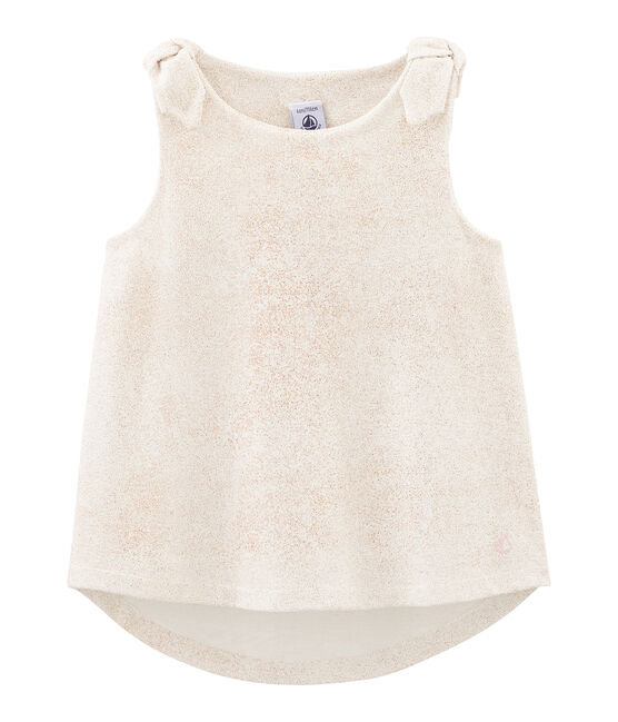 Camiseta de tirantes infantil para niña blanco MARSHMALLOW/rosa COPPER