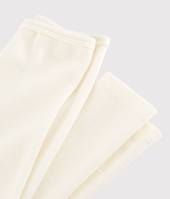 Leggings infantiles lisos de lana y algodón gris ECRU