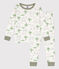 Pijama de algodón con dromedarios para niño/niña blanco MARSHMALLOW/blanco MULTICO