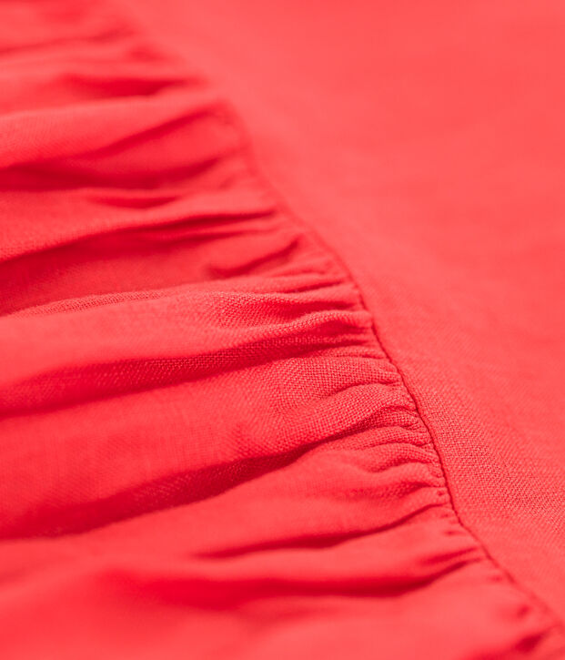 Vestido de lino sin mangas para ni&ntilde;a naranja