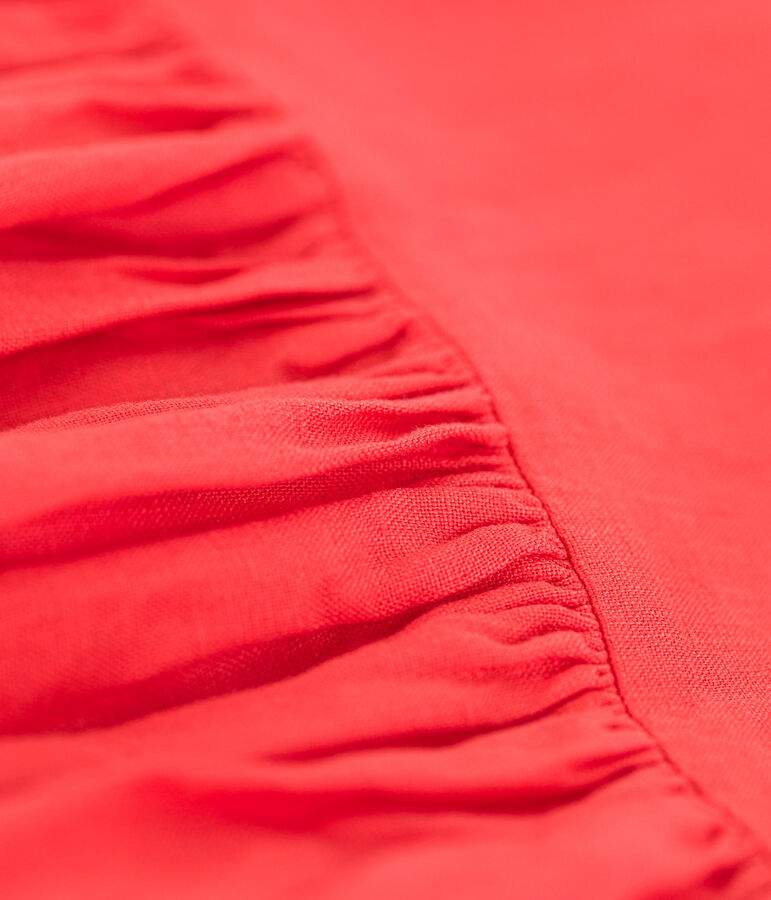 Vestido de lino sin mangas para ni&ntilde;a naranja