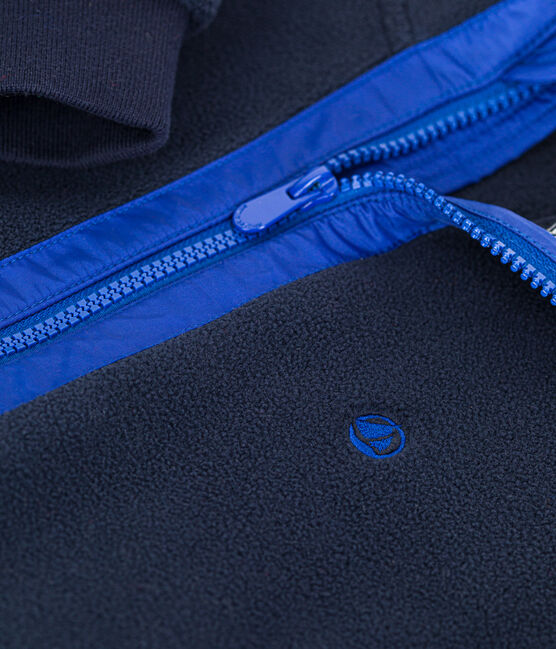 Chaqueta con cremallera de tejido polar para niño azul SMOKING