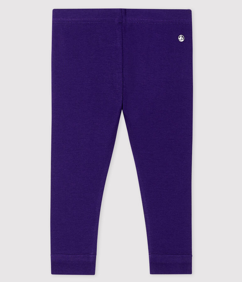 Legging de punto 1 x 1 liso para beb&eacute; ni&ntilde;a. ROXO