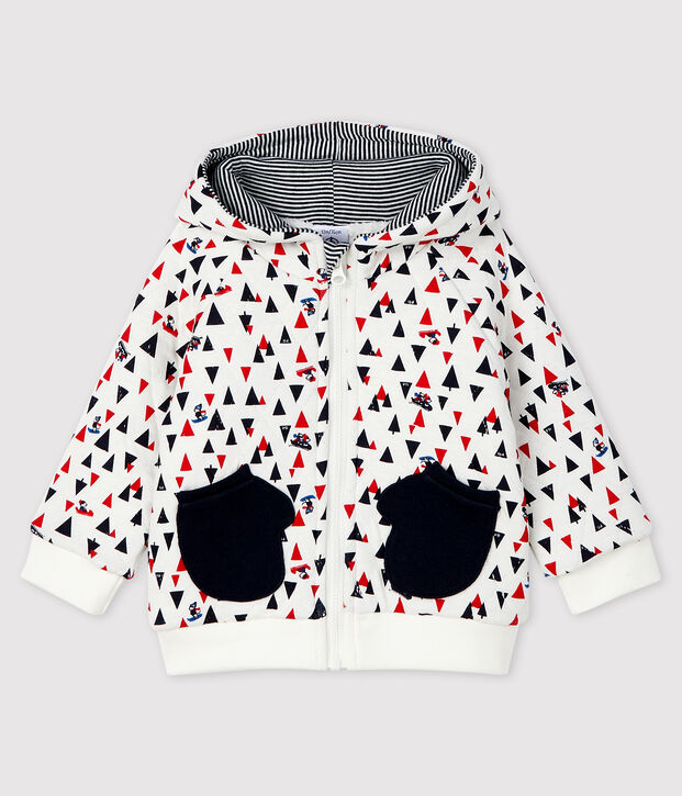 Sudadera con capucha para beb&eacute; ni&ntilde;o blanco/multicolor