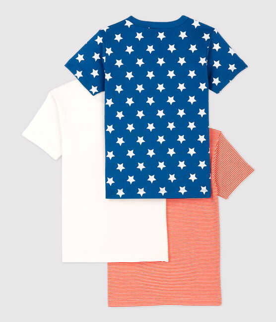 Juego de 3 camisetas de manga corta con estrellas de niño de algodón orgánico variante 1