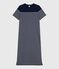 Vestido largo de algodón a rayas para mujer azul SMOKING/blanco MARSHMALLOW