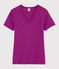 Camiseta de cuello de pico emblem&aacute;tica de algod&oacute;n de mujer violeta