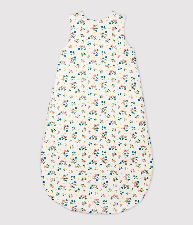 Saco de beb&eacute; con estampado de flores de algod&oacute;n org&aacute;nico blanco/multicolor