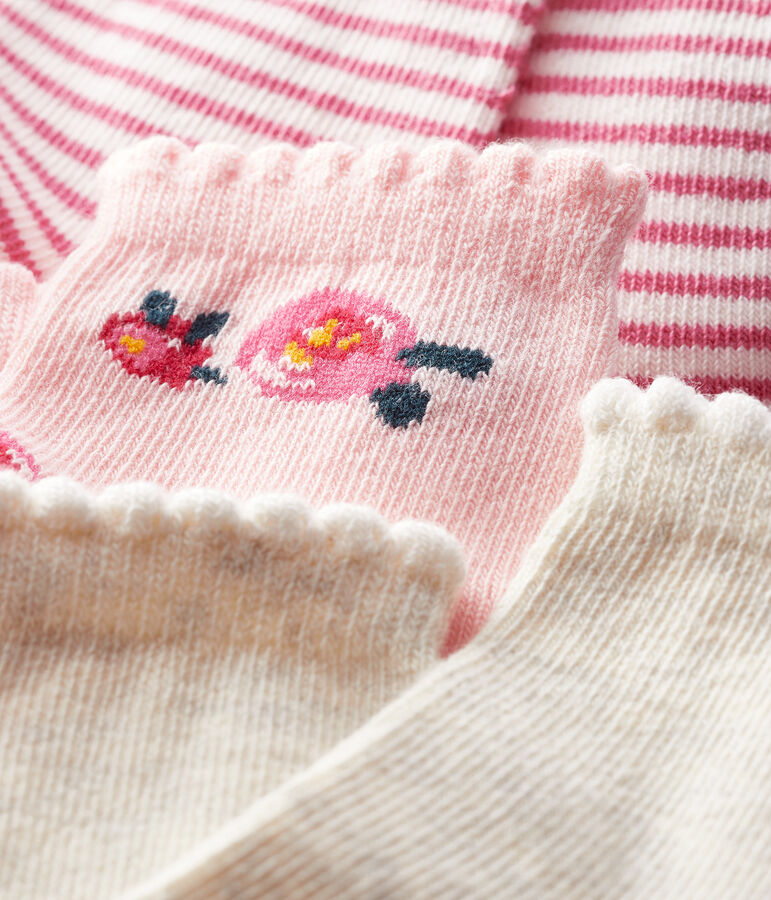 Juego de 3 pares de calcetines para beb&eacute; multicolor