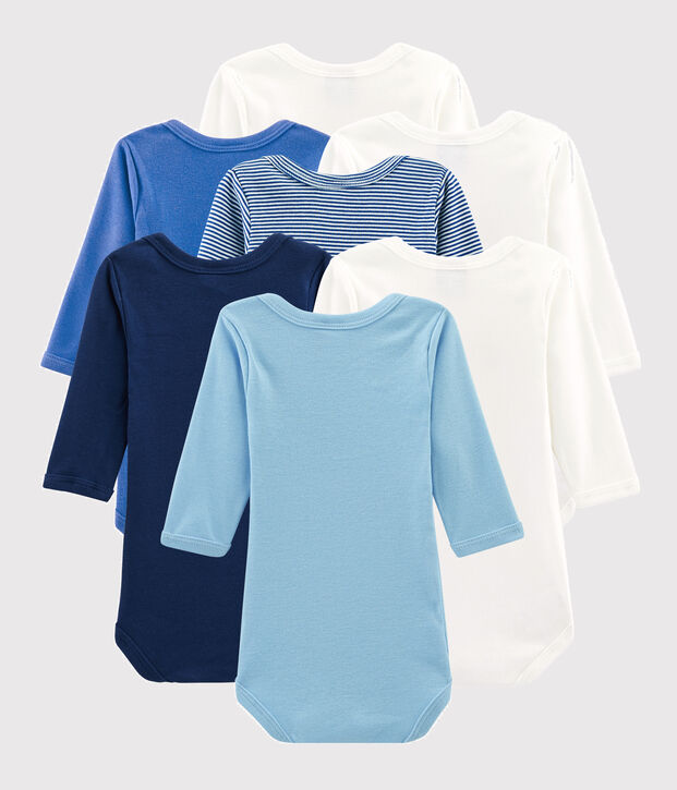 Juego sorpresa de 7 bodis de manga larga para beb&eacute; ni&ntilde;o multicolor