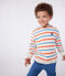 Sudadera infantil unisex de algodón a rayas con capucha blanco AVALANCHE/ MULTICO