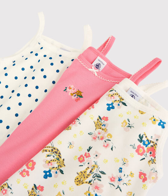 Juego de 3 camisas de tirantes con estampado de pantera de niña de algodón variante 1