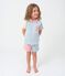 Pijama infantil corto abotonado de algod&oacute;n a rayas blanco/multicolor