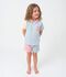 Pijama infantil corto abotonado de algod&oacute;n a rayas blanco/multicolor