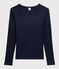 Camiseta ICONICA de punto «cocotte» de algodón para mujer azul SMOKING