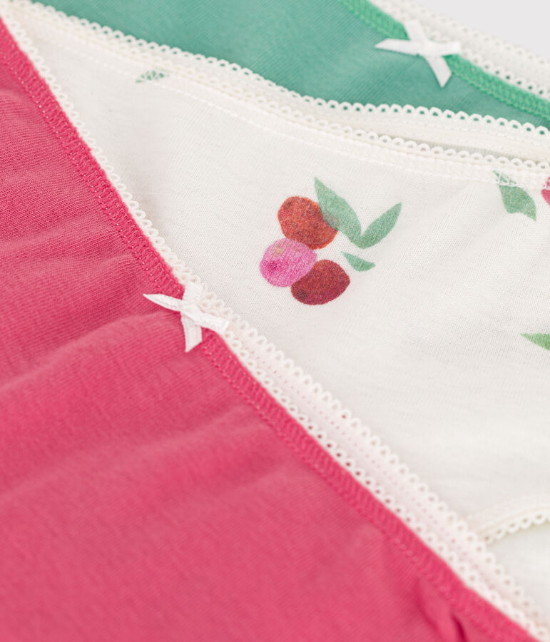 Juego de 3 culottes infantiles de algod&oacute;n con estampado de frutas variante 1