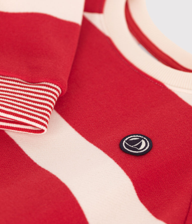 Sudadera infantil unisex de algod&oacute;n a rayas rojo AURORA/ AVALANCHE