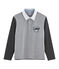 Polo de rugby para niño gris SUBWAY/negro CITY
