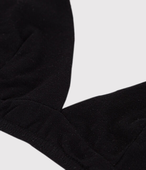 Sujetador de algodón y elastano para mujer negro BLACK
