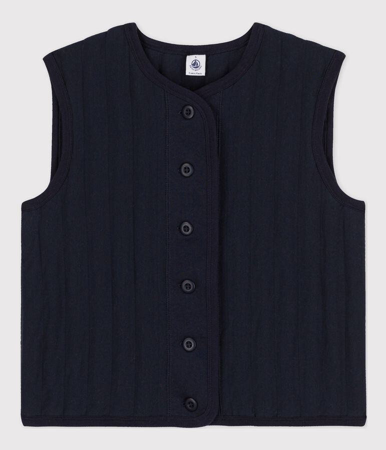 C&aacute;rdigan mullido sin mangas para mujer azul