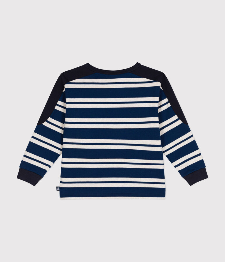 Sudadera de algod&oacute;n grueso para ni&ntilde;o azul/beige