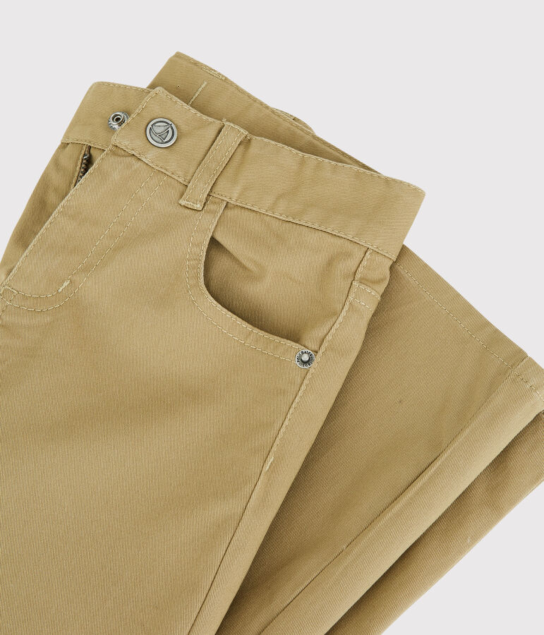 Pantal&oacute;n slim de sarga de ni&ntilde;o beige