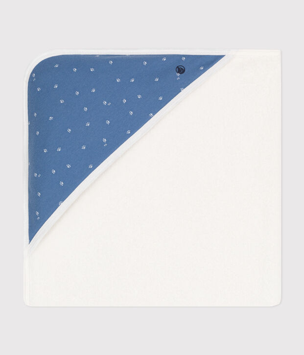 Capa de ba&ntilde;o de algod&oacute;n azul/blanco