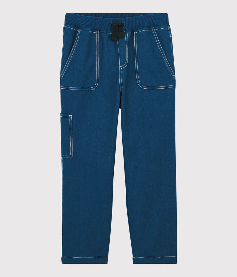 Pantal&oacute;n de corte normal de sarga de ni&ntilde;o azul