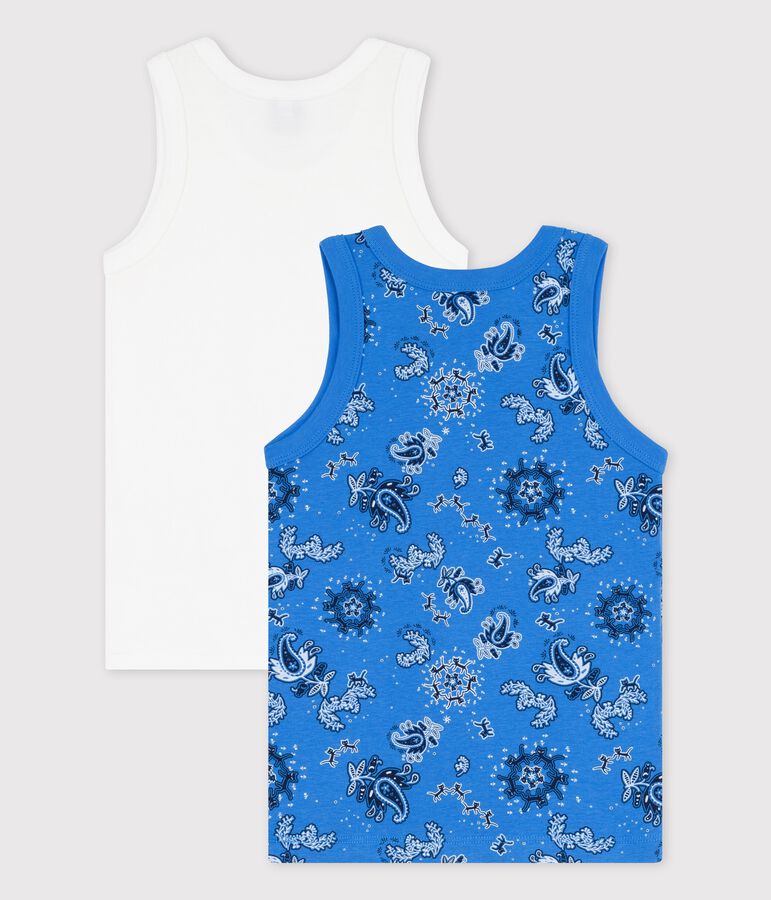 Juego de 2 camisetas de tirantes de bandana de algod&oacute;n org&aacute;nico de ni&ntilde;o multicolor