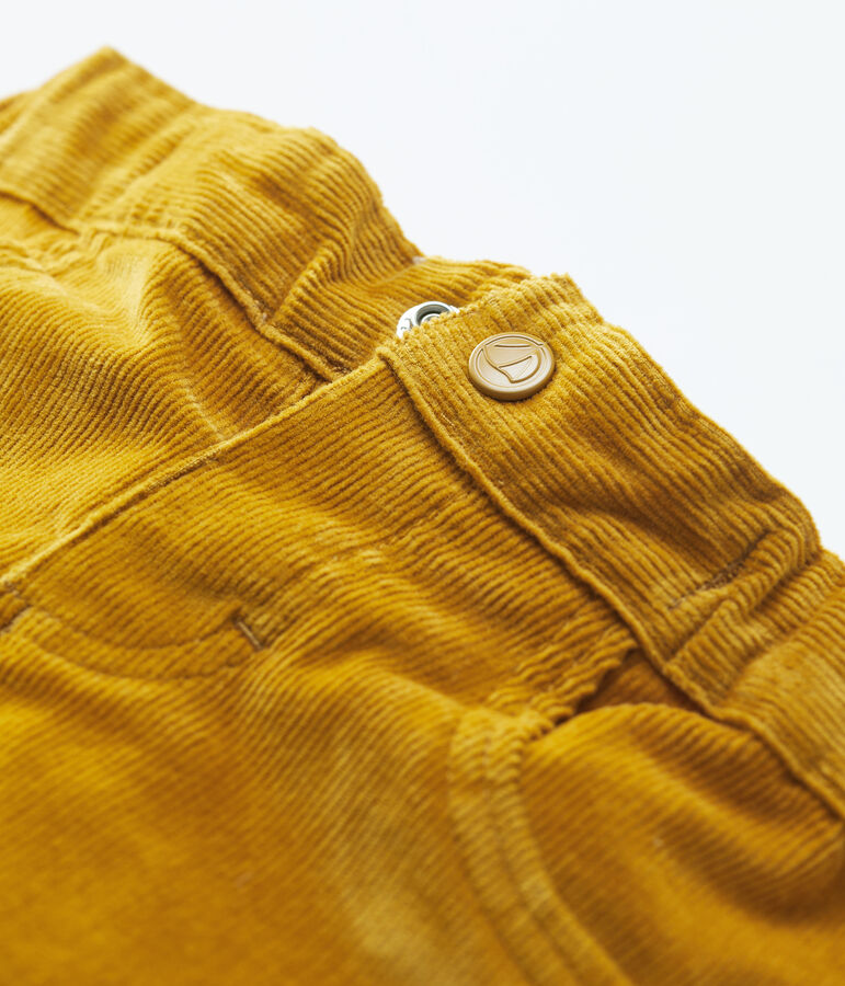 Pantal&oacute;n de terciopelo de beb&eacute;. amarillo