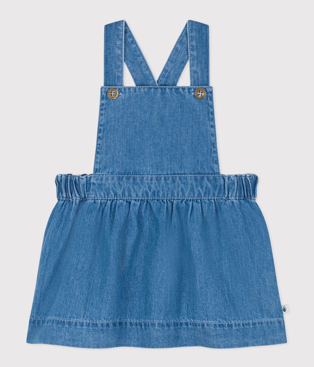 Vestido vaquero ligero sin mangas para beb&eacute; azul