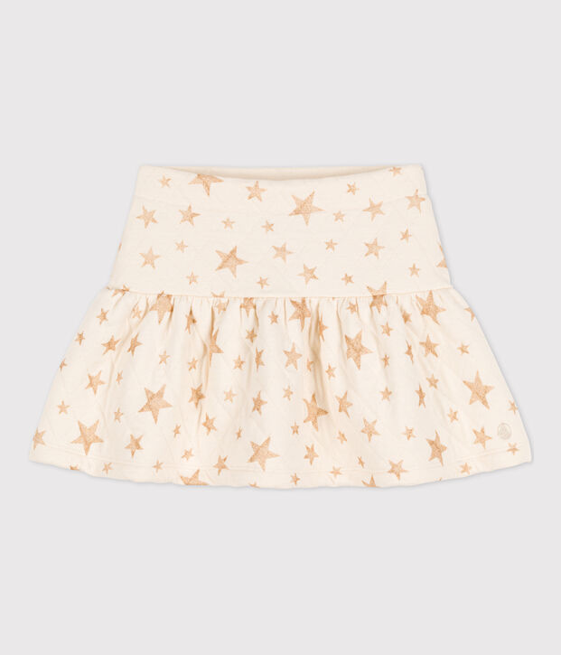 Falda estampada de t&uacute;bico para ni&ntilde;a crudo
