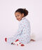 Pijama infantil abotonado de algod&oacute;n con estampado de corazones blanco/multicolor