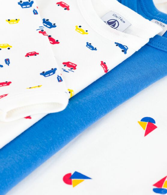 Juego de bodis de algodón de manga larga con estampado para bebé variante 1