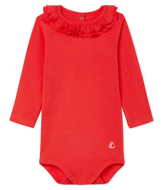 Body De Manga Larga Lisa Con Cuello Isabelino Para Bebe Nina