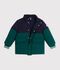 Plum&iacute;fero infantil liso colorblock verde/azul