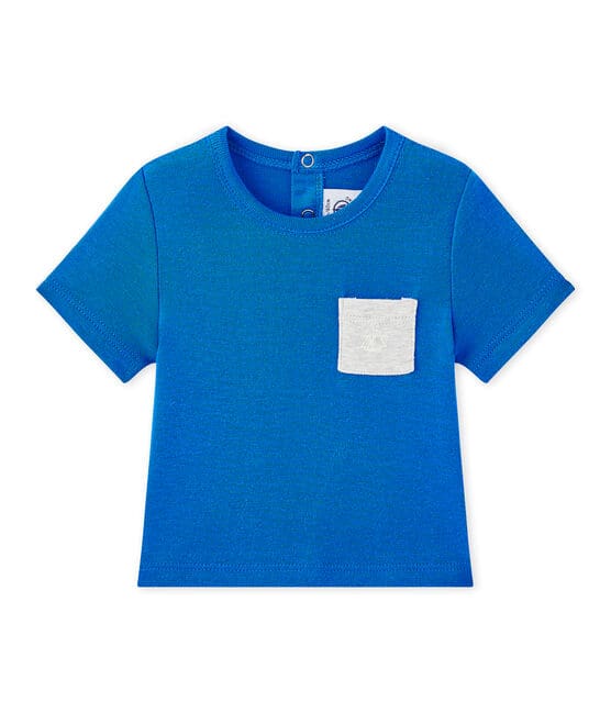 Camiseta bebé niño liso azul PERSE