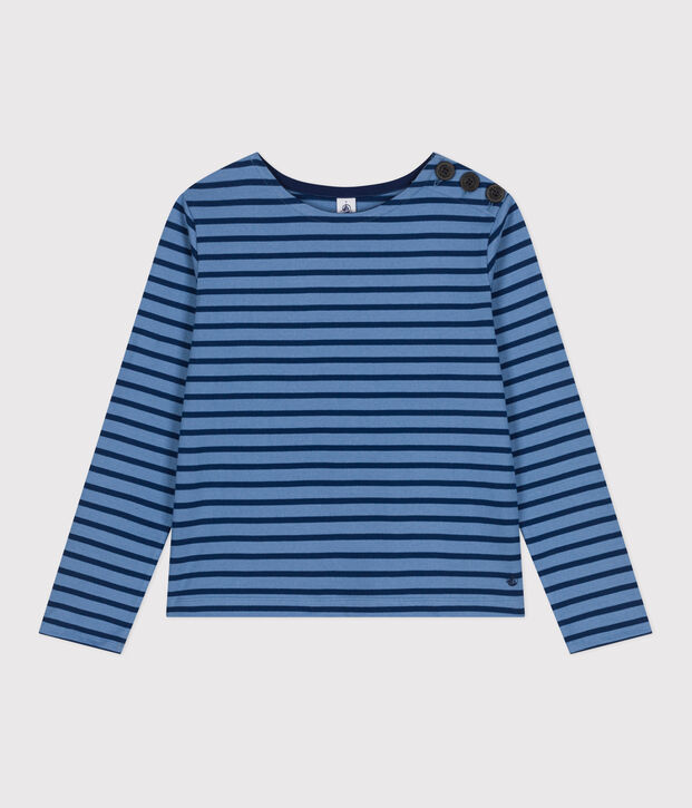 Marinera de algod&oacute;n con botones para mujer azul/azul