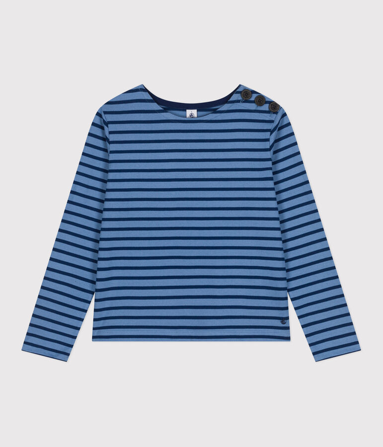 Marinera de algod&oacute;n con botones para mujer azul/azul