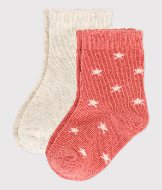 Juego de 2 pares de calcetines para beb&eacute; multicolor